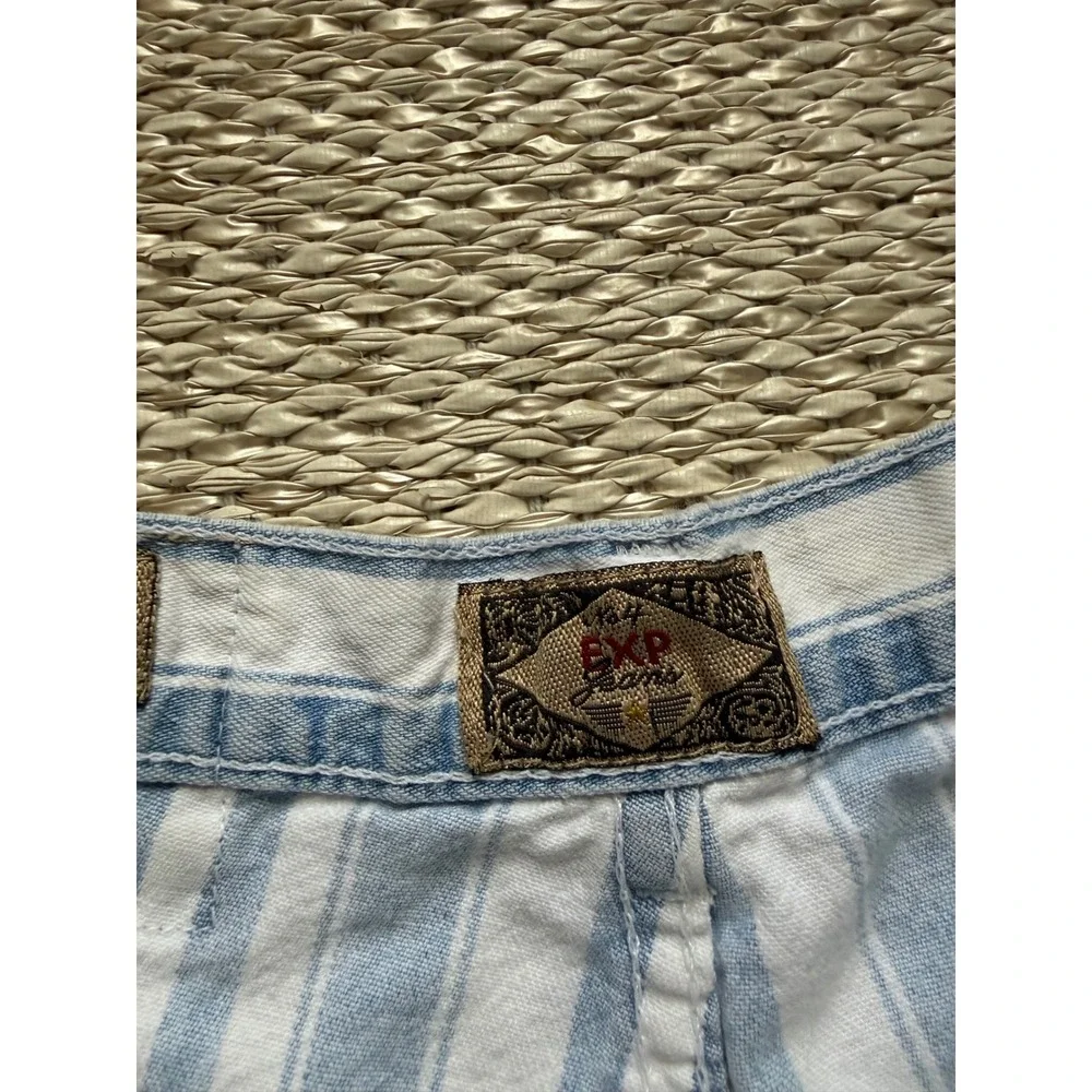 Vintage EXP Jeans Express Striped High Waisted Denim Shorts jorts‎ street wear